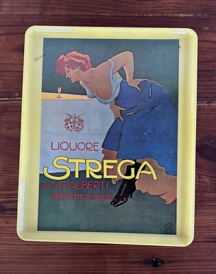 Marcello Dudovich - Bakelite Bar Serving Tray with Graphic Image Liquore Strega