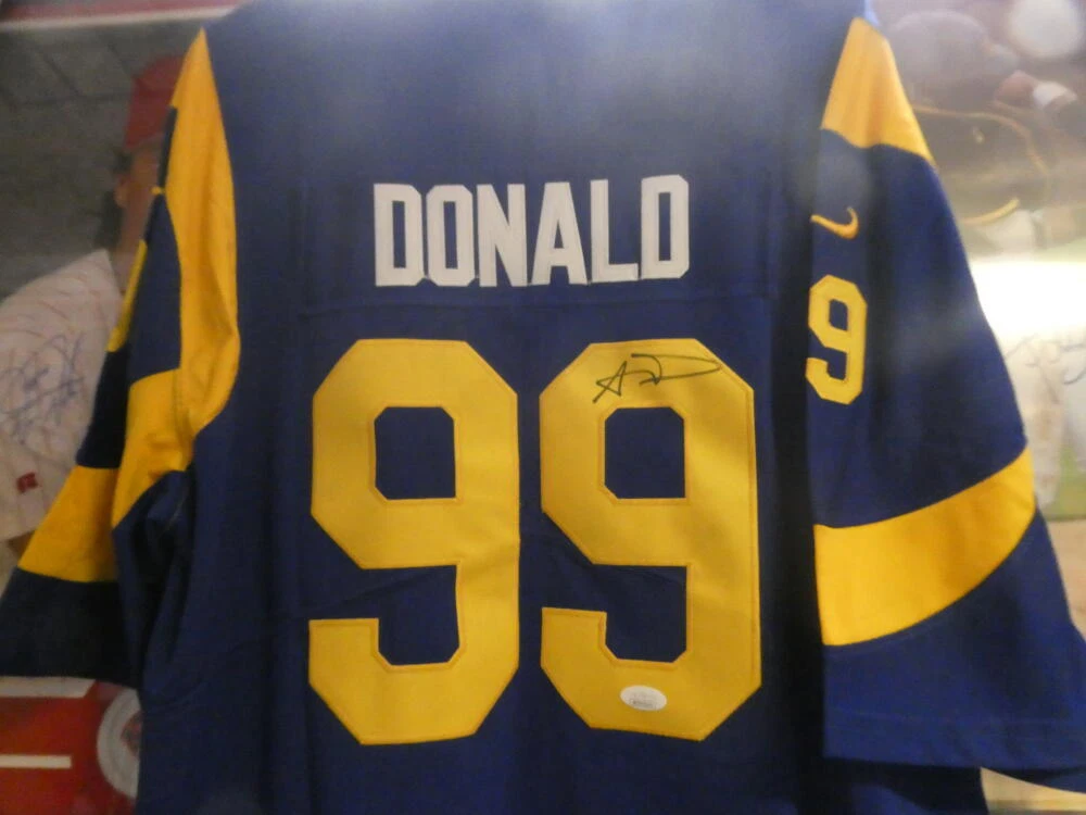 Aaron Donald Los Angeles Rams Signed Throwback Jersey JSA