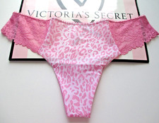 VICTORIA'S SECRET PINK No Show Thong Panty VS Moonstone Pink Leopard S M L XL