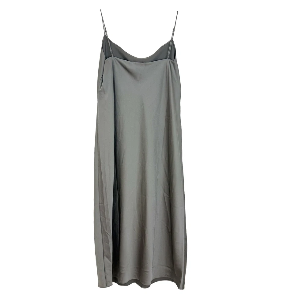Vestido sin Mangas J.CREW Gwyneth 16 Lustre Charmeuse Gris Cami Satinado Capas B47 Foto 2 de 4