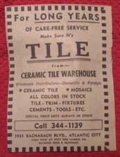1964 Ceramic Tile Warehouse - Atlantic City New Jersey Advertisement