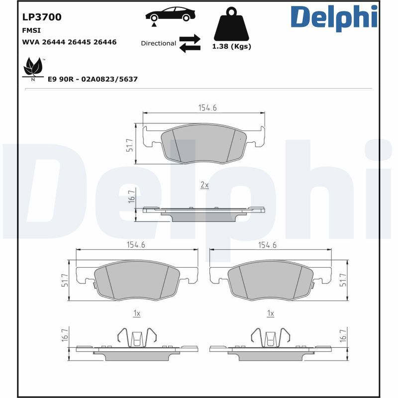 Plaquettes de frein DELPHI LP3700 pour stopper les sifflements au freinage à disque
