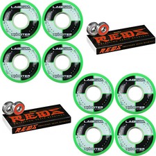 Labeda Shooter Inline Roller Hockey Wheels GREEN 59mm 8 Pack Bones Reds