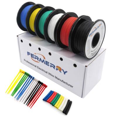 20Awg Stranded Wire Electrical Wire Silicone Cables Hook Up Wire Kit 6 Colors 5F