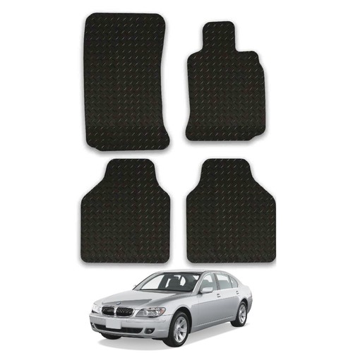 Car Mats For BMW 7 Series 200207 [LWB] Tailored Fit Black Rubber Floor