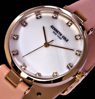 Kenneth Cole NY Edelstahl Damen Armband Uhr Nude Perlmutt Rose Gold Farben