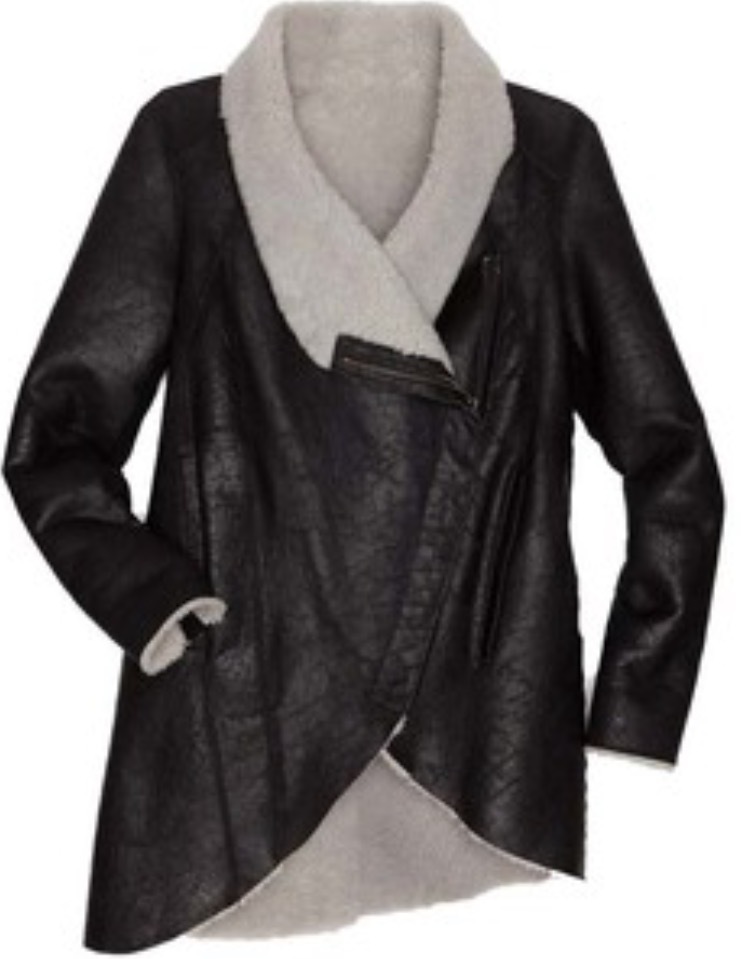 Helmut Lang $2195 Weathered Shearling Leather Jacket Coat S image 6