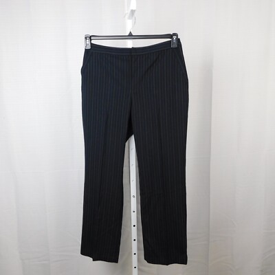 Territories Straight-Leg Blue Pinstripe Dress Pants 10, Black #2238