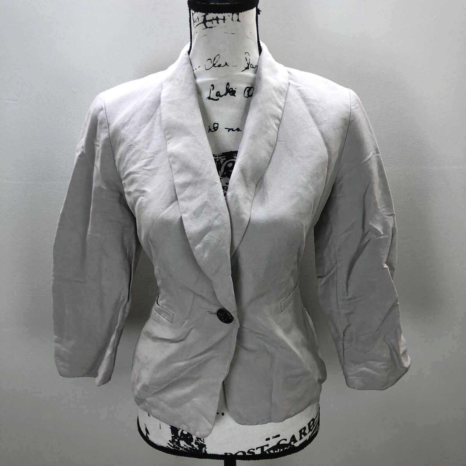 KASPER Button Front White Blazer Jacket with Lini… - image 2