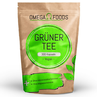 Grüner Tee Kapseln - 1.000mg pro Tagesdosierung - 300 Kapseln - Grüntee Extrakt