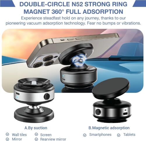 Universal Magnetic Mobile Phone Holder for Car Windshield Dashboard Office Mount - Picture 5 of 23