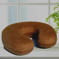 Memory Foam U Shaped Travel Sleep Pillow Neck Support Head Cushion Dark Brown