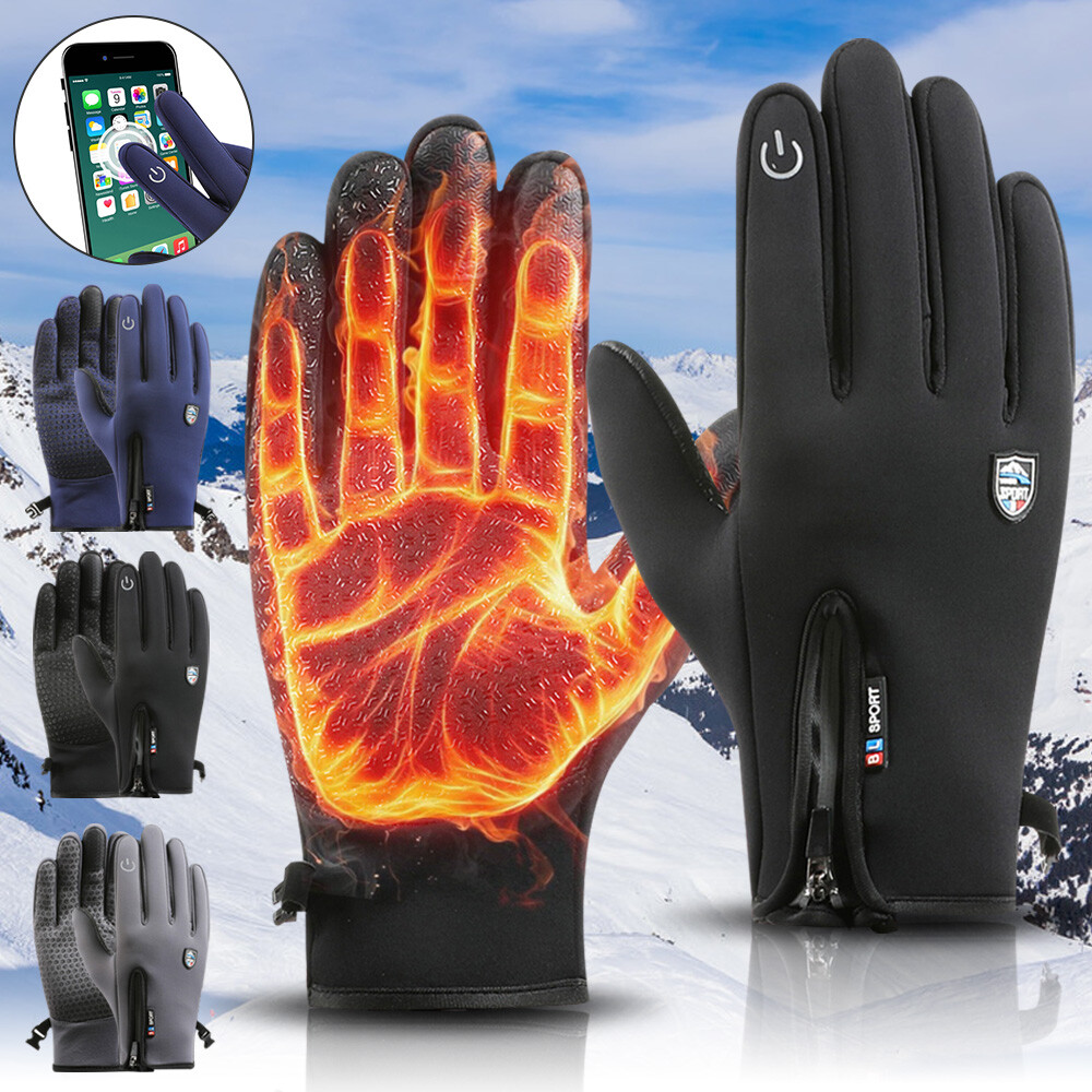 Touch Cold Waterproof Gloves for Sport, Warm Thermal Fleece Lining, Perfect for Running and Skiing-image