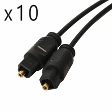 10 Pack Lot - TOSLINK Fiber Optical Optic Digital Audio SPDIF Cable Cord - 3ft