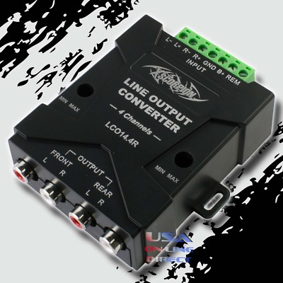 Pro Universal 4 Channel Speaker to RCA Line Output Signal Converter Hi / Low USA