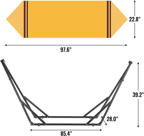 Hammock Chair Swing Hammock Portable w/ Stand Included Outdoor Hammock Foldable - Picture 7 of 7