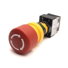 EAO 61-3440.4/1 E-Stop Button, With 61-8745.11 N.C. Contact Block, 10A 320V