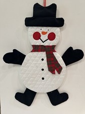 Snowman Wall Hanging Handcrafted 21  quilted Holiday Handmade Design