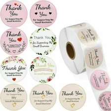 1.5" 500pcs Thank You Stickers Thank You For Supporting Small Business Labels US