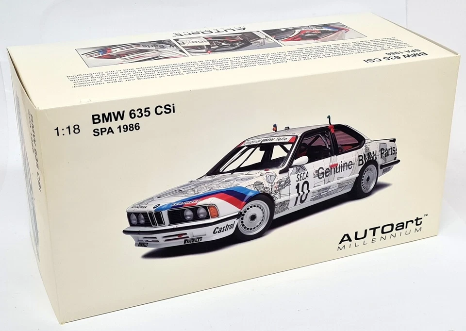 Autoart 1/18 BMW 635 CSi Spa 1986 piezas originales BMW Ravaglia Berger Pirro #10 Foto 2 de 4