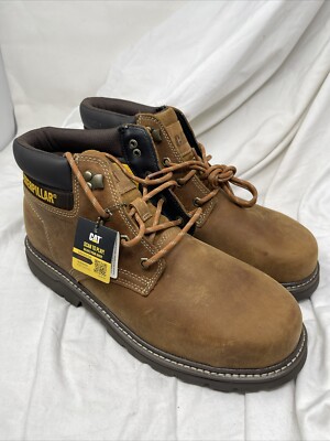 Caterpillar  Steel Toe P91209 Leather Brown Waterproof Work Boots Mens 12 (bd237