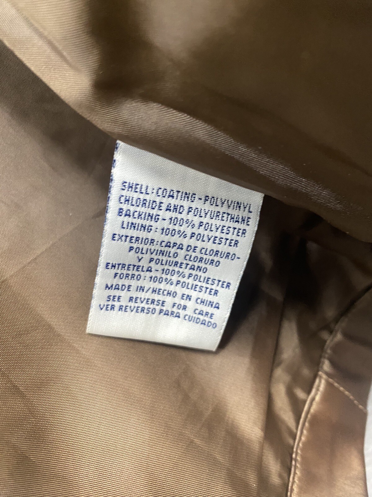 Basic Editions Jacket Women’s Brown Polyvinyl Siz… - image 7