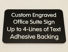 Custom Engraved Black 4x6-inch Office Suite Sign Small Business Wall Door Plaque