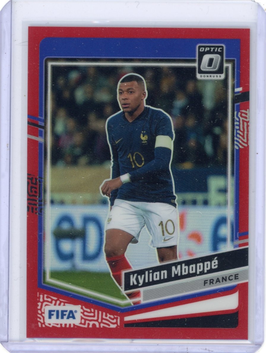 Kylian Mbappe 2023-24 Donruss Optic Red Prizm /299 #17 France