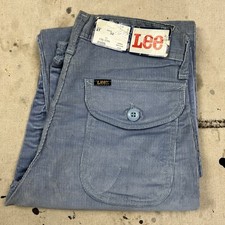 Vintage NOS 70s Lee Corduroy Flap Pockets Straight Leg Pants 27x32 USA Talon Zip
