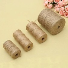 10m-1000M Natural Brown Twine String Shank Craft Jute Christmas Packing 3ply 2mm
