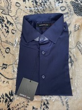 NWT District  Row Men  s Size Medium Slim Fit Blue Long Sleeve Dress Shirt