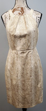 Calvin Klein Bodycon Dress Womens 4 Multi Snakeskin Lined Sleeveless Back Zipper
