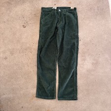 Levi's 568 Pants Mens 34x31 Green Corduroy Workwear Loose Straight Carpenter NEW