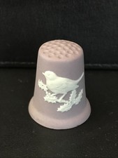 Wedgwood Lilac  jasperware bird design thimble 1982 .