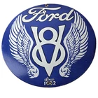 Vintage Ford Motors Sign - Classic V8 Garage Gas Pump Automotive Porcelain Sign