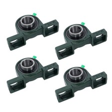 4pcs UCP205-16 Pillow Block Bearing 1" Bore, 2-Bolt Solid Base Self-Aligning