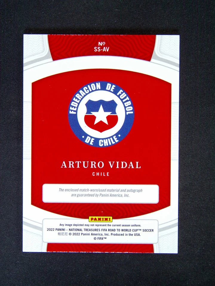 2022 Panini National Treasures Fifa Arturo Vidal Jersey Patch Auto //25 - Image 2 of 3