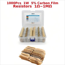 1w High-power Carbon Film Resistors Kit 100 Values 1r-10m 1000pc 5 Us Stock 1w High-power Carbon Film Resistors Kit 100 Values 1r-10m 1000pc 5 Us Stock