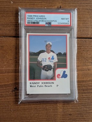 1986 Procards Randy Johnson West Palm Beach Expos Rookie PSA Graded 8