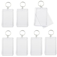 Hitefu 2x3 Inch Acrylic Photo Keychain Blanks, Rectangle Picture Frame 8 Clear