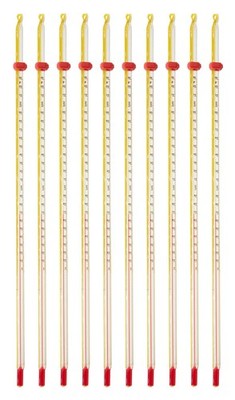Thermometer, Double Scale, -20 to 110C, 0 to 230F, Yellow Back, Pack of 10