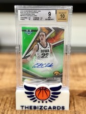 2022 BOWMAN UNIV BEST CAITLIN CLARK BEST OF AUTOGRAPH GREEN REFRACT BGS 9 Pop 1