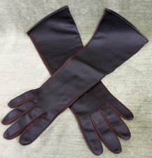 Vintage Genuine Leather Gloves with 100 stretch Nylon Sides Size L