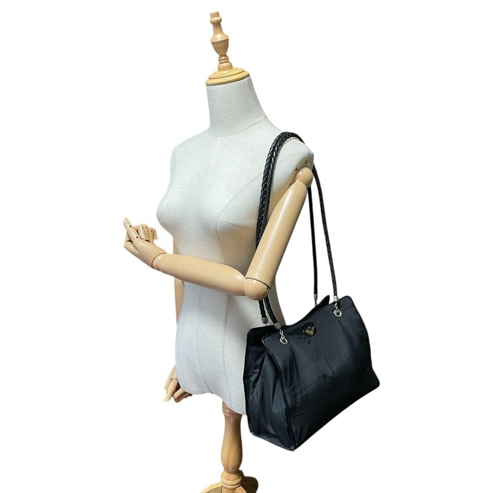 Bolsa tote de ombro Bottega Veneta Intrecciato couro preta grande MBc1603 - Imagem 2 de 4