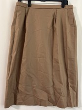 Pendleton Virgin Wool Lined Skirt Size 16 Vintage Camel Brown Tan Made In USA