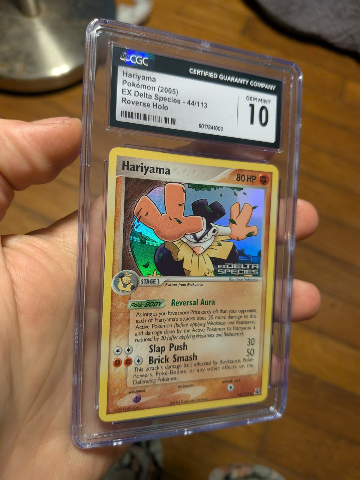 (POP 5) CGC 10 GEM MINT Hariyama 44/113 EX Delta Species Reverse Holo Pokemon