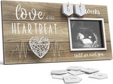 Baby Sonogram Picture Frame with Countdown Weeks - Standard 4"x3" brown