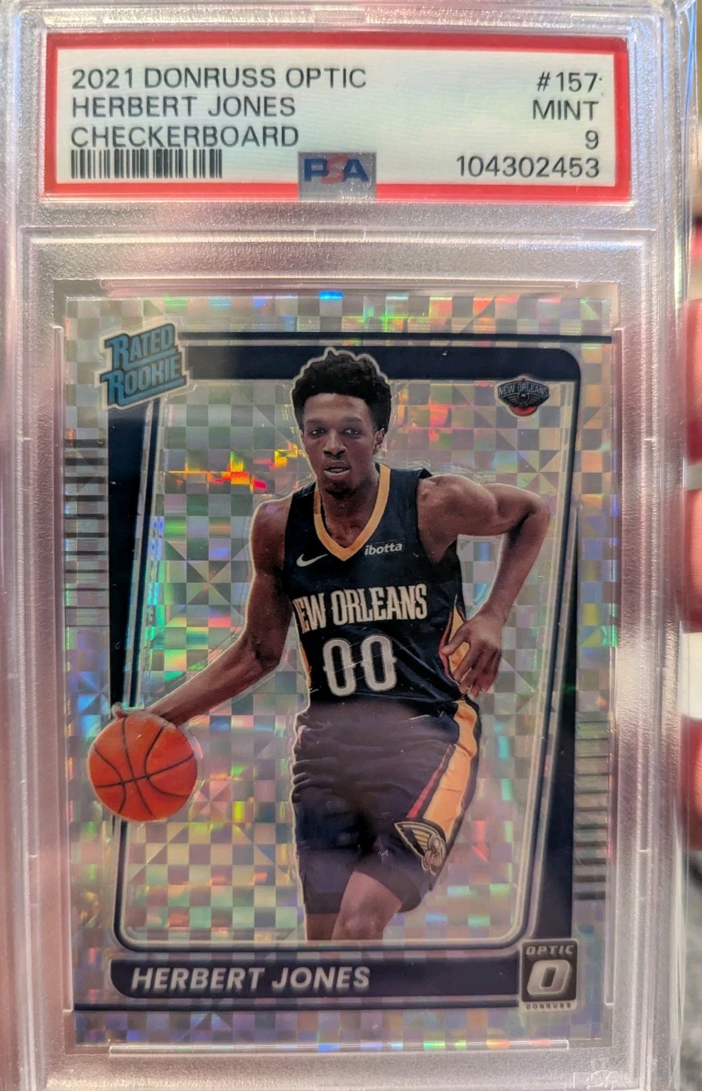 2021 Donruss Optic Rated Checkerboard Prizm Herbert Jones #157 PSA 9 MINT RC