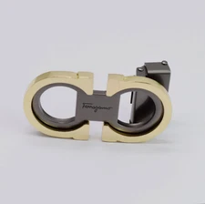 Salvatore Ferragamo Alloy Belt Buckle Gold with Gray for 34-35mm leather strap