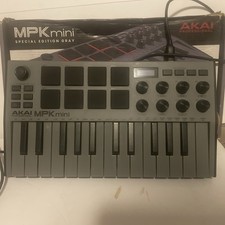 Akai MPK mini 25-Key Synth MIDI Keyboard Controller w/ Pad Triggers USB Grey
